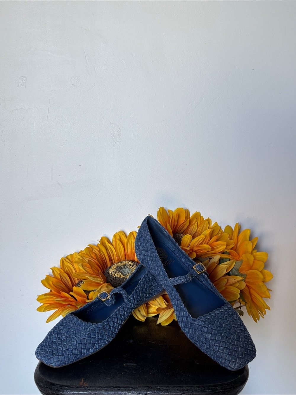 Vince Camuto Denim Woven Mary Jane Ballet Flats Size 7.5